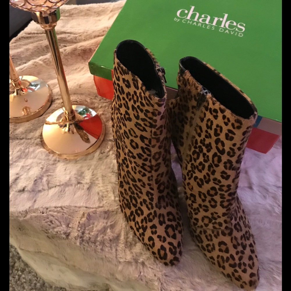 Charles David leopard booties